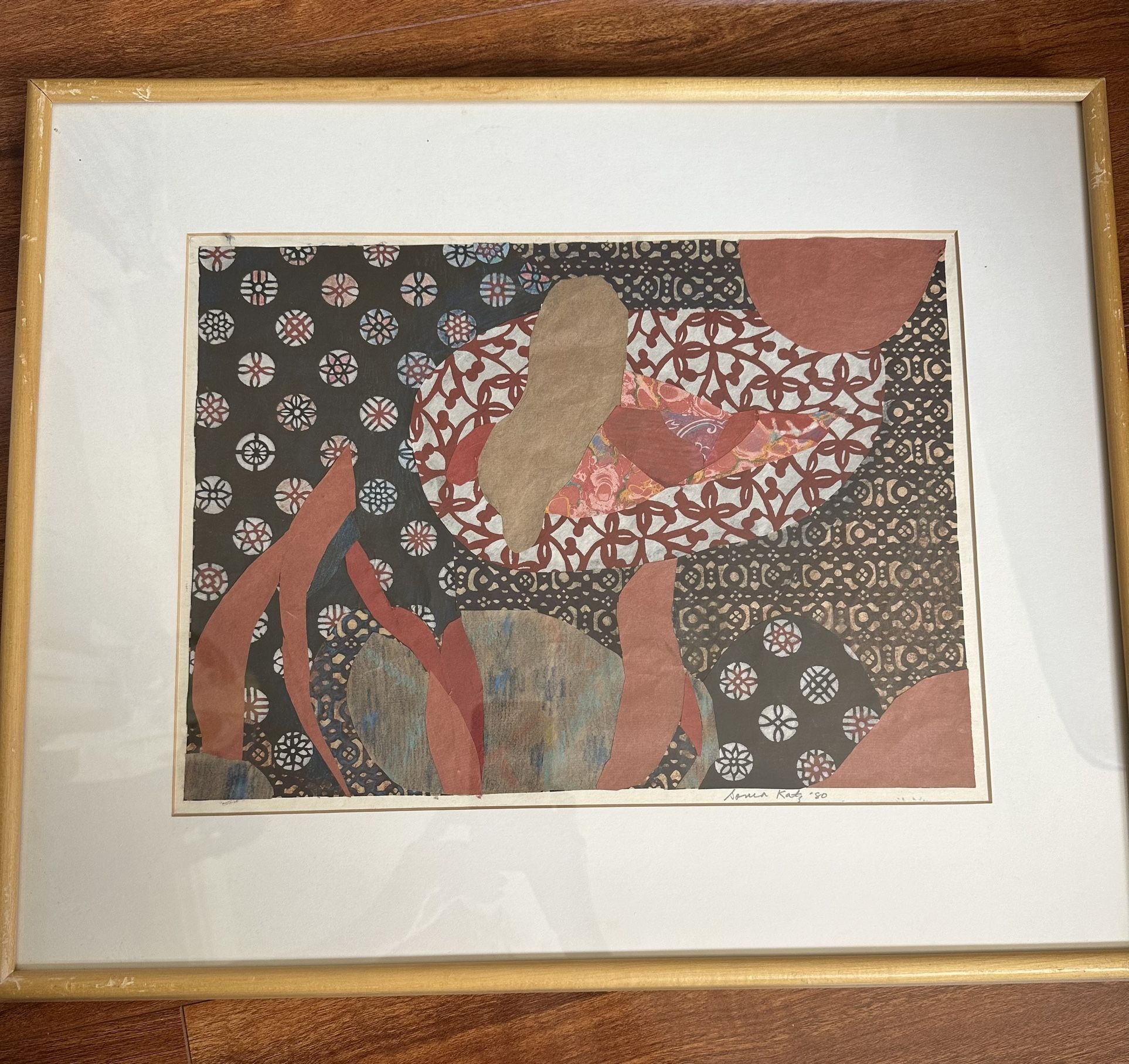 Sonia Katz American Painting Watercolor and collage Signed