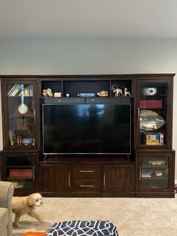 All wood Entertainment center (6 pc)