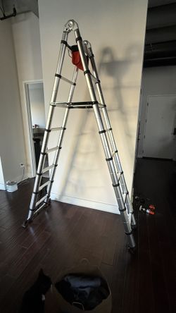16.5 Ft Aluminum Telescoping A-Frame Ladder 330 lb - DTLA
