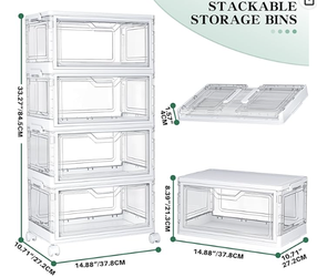 Stackable Storage Bins with Wheels