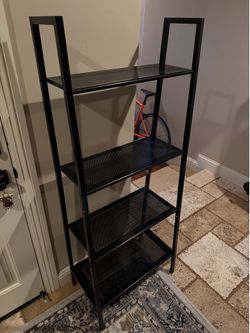 Modern Black 4-Tier Metal Bookshelf / Storage Shelf
