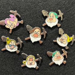 Disney Pins 2014 Hidden Mickey 7 Dwarfs Pin Set