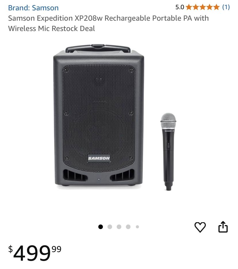 Samson Expedition XP208w Rechargeable Portable PA with Wireless Mic Restock Deal