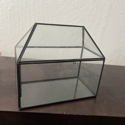 Black Metal And Glass Terrarium/Envelope Box 