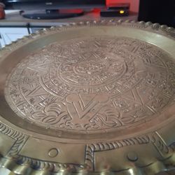 Aztec Calendar Golden Plate