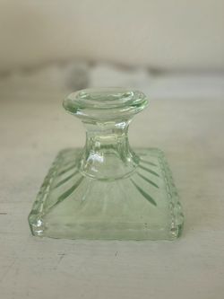 Gorgeous Light Green Glass Candle Holder