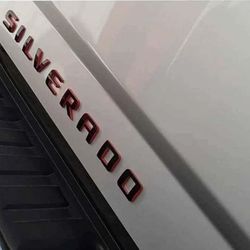 Chevrolet Silverado 3d Raised Red And Black Self Adhesive Emblem..