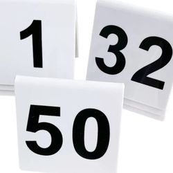 
Table Numbers 1-50 Acrylic Tent Style Table Number Signs 2.76"x2.76" For Wedding Reception Restaurant