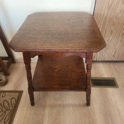 Antique Oak Side Table 