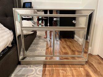 Mirrored Accent Chest Set Of TWO