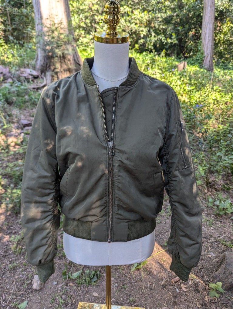 Madewell Medium Women's Olive Green Bomber Jacket