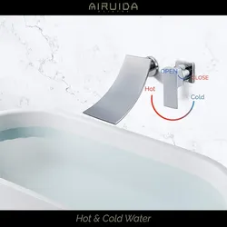 Wall Mount Bathtub Faucet, Tub Filler with Waterfall Tub Spout