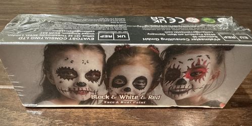 Black & White & Red Face & Body Paint Halloween 