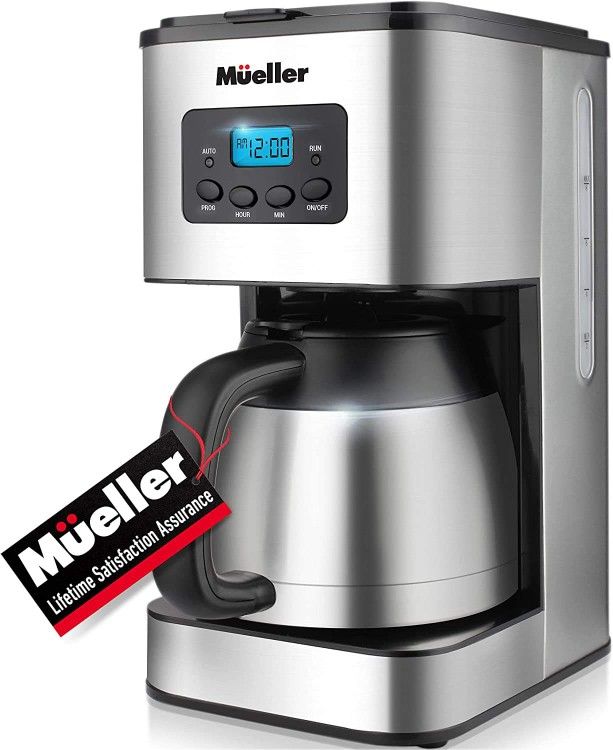 Mueller Ultra Brew Thermal Coffee Maker, 8 cup (34oz) Carafe, Keep Warm, Auto Shut-Off, LCD Display Coffee Machine, Programmable, Delay Brew Function,