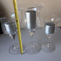 Glass Candle Holders With Candels