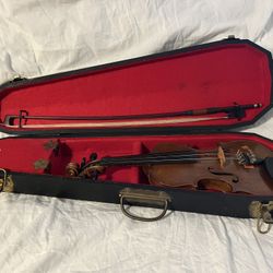 Antique 1/8 Size Paul Prichard Violin W/ Bow & Coffin Case