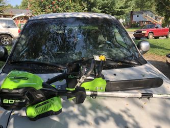 80 volt greenworks pro weed eater and chainsaw