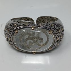 .925 Silver Fashion Bracelet 112.1g W/ 18K Inlay (#25836)
