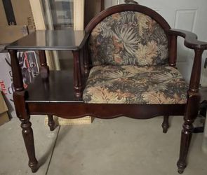 Antique Phone Chair Sitting Bench