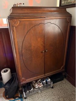 Antique armoire, hidden jewelry drawer, as is