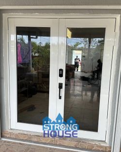 72x80 aluminum impact patio door. Pre hung frames