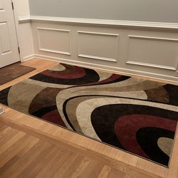 5'2" X 72"Brown and Red Rug