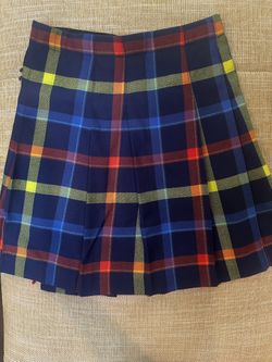 Burberry girls nova sold check pleated skirt 8