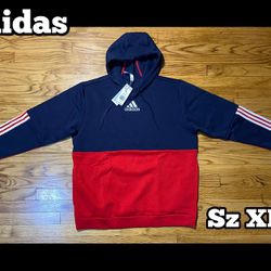  Adidas Essentials Fleece Colorblock Hoodie 3 Stripe Men’s Sz XL New