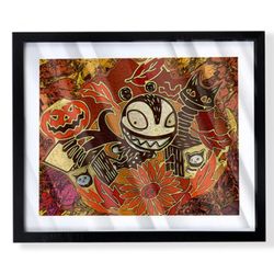 Nightmare before Christmas Scary Teddy Artwork on black frame