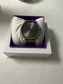 Movado Bold Thin (contact info removed) – 42mm Grey Mesh Bracelet Watch, New in Box