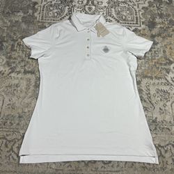 Peter Millar Polo Shirt White Polo Oaks Golf Women’s Size M  