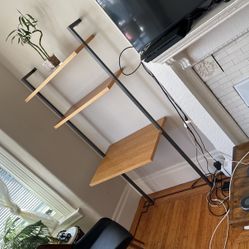 Desk And Bookshelves - Attaches To Wall