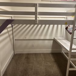 KIDS LOFT BED With Deak below