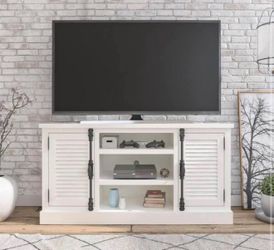 White Shutter Door TV Stand