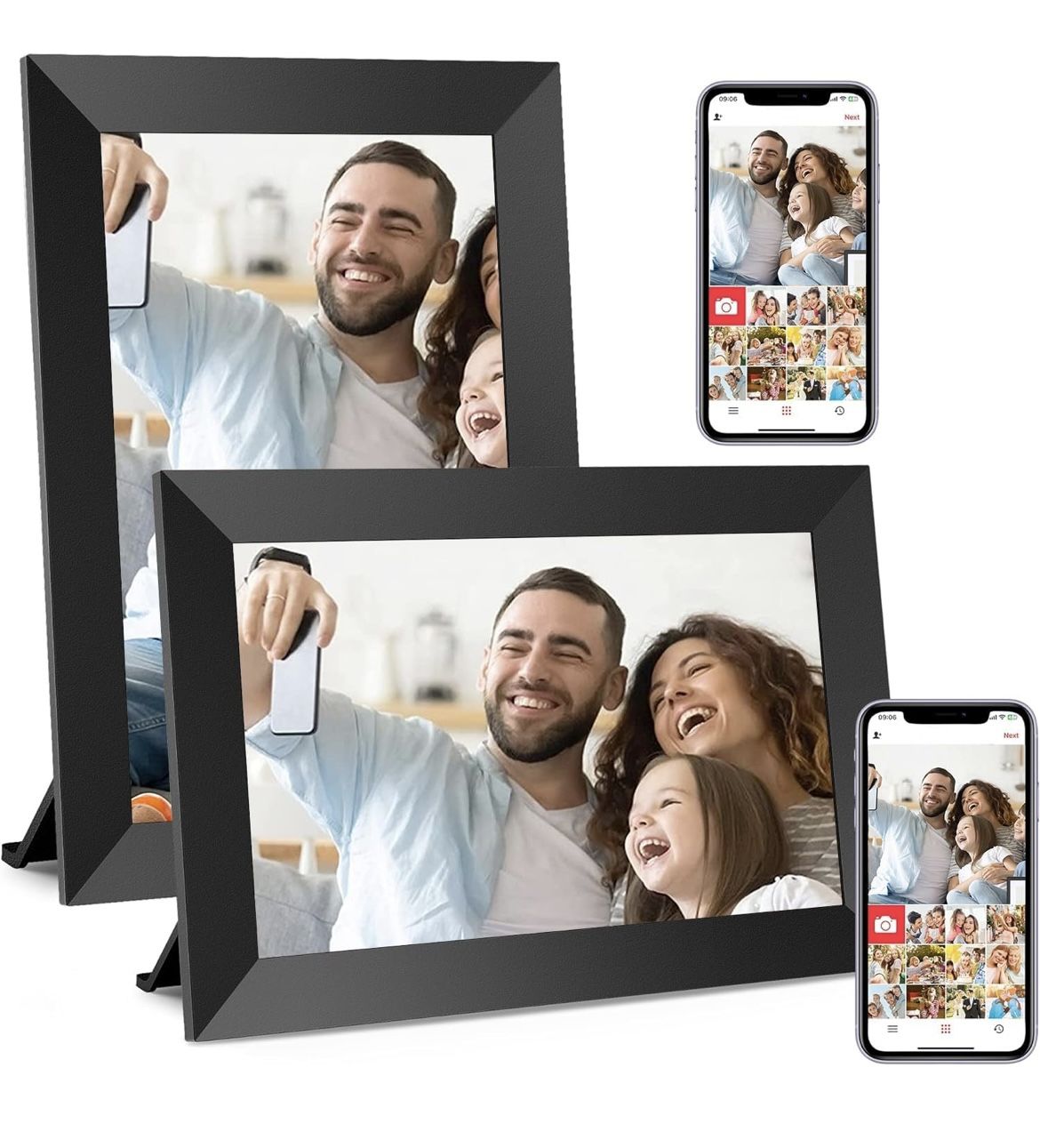 Digital Picture Frame WiFi 10.1 Inch Smart with 1280x800 IPS HD Touch Screen (2 Pack)