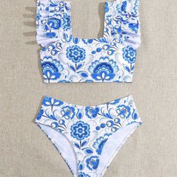 Girls Swimsuit Set For 10 Years Old 