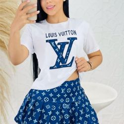 LV Print Skirt Set 👉Small To XL- Thick Quality 