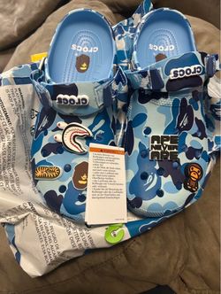Bape Crocs Blue Size 11