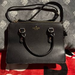 Authentic Kate Spade Black Leather Crossbody Purse