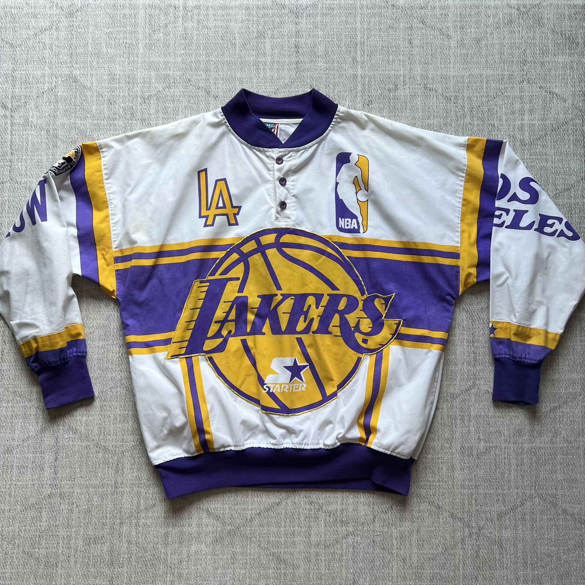 Vintage 1980s Starter NBA Los Angeles Lakers AOP Pullover Sweatshirt