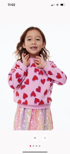Girls 6-7 Long Sleeve Hoodie Sweater Sweatshirt Shirt Valentines Hearts Pink Crewcuts Zara CottonOn H&M Hanna Andersson Boden Cat Jack Gap Oshkosh