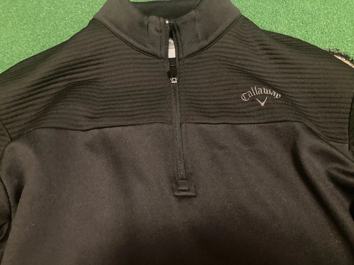 Callaway Golf Sport Quarter Zip Pullover Sweater Sweatshirt Top Shirt Long Sleeve Mens Size S small Black