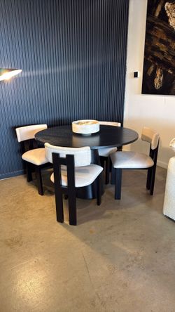 RH-Inspired Dining Set | Organic Modern Pedestal Table