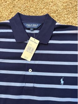 NWT Polo Golf Ralph Lauren Pima Cotton Striped Polo Shirt Preppy Men Size Large