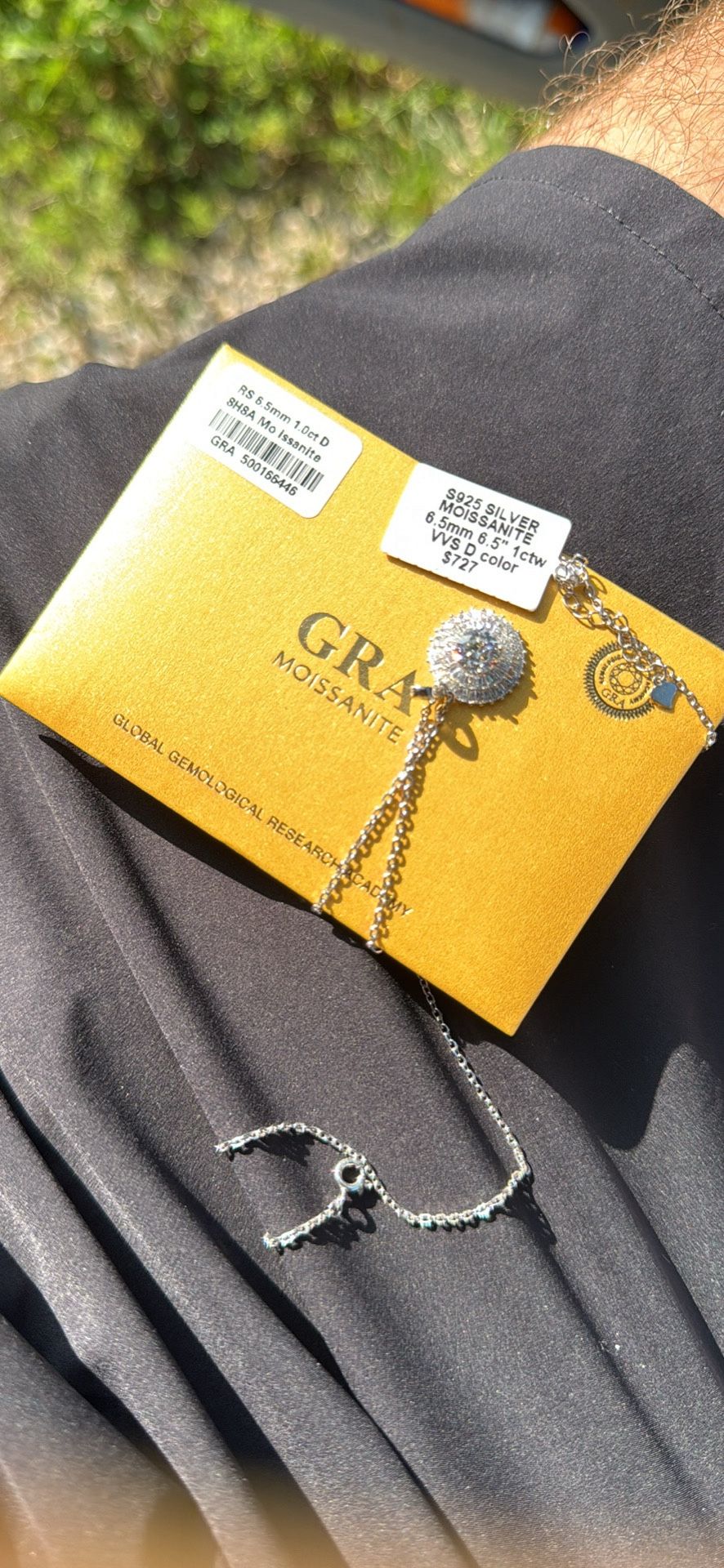 GRA Moissanite necklace WITH Certification/ warranty