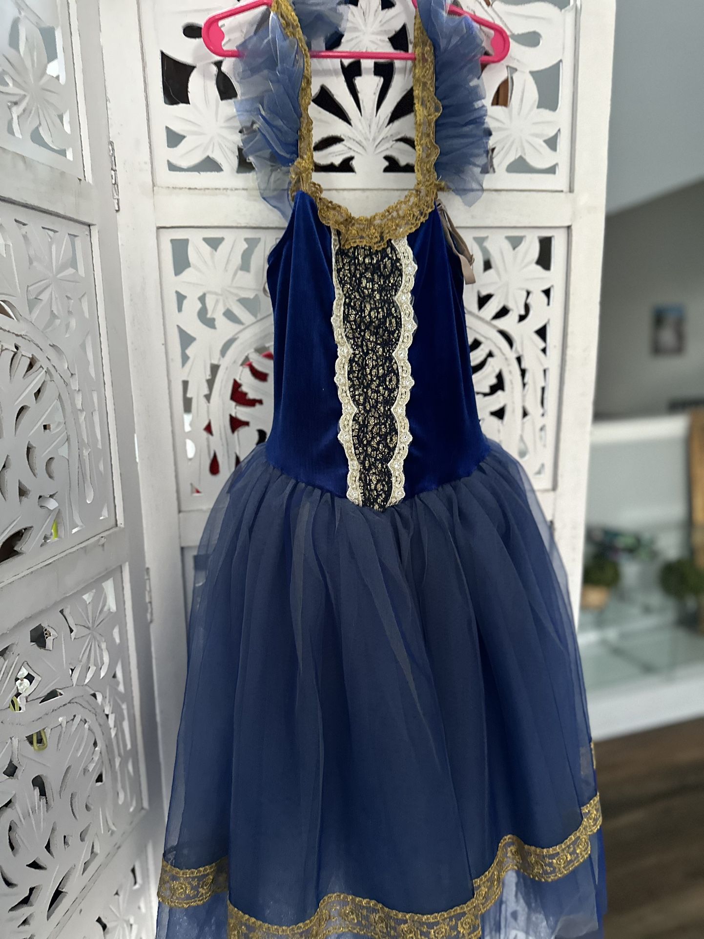 Costume by Revolution Dancewear SUITE BLUE AND GOLD PRINCESS