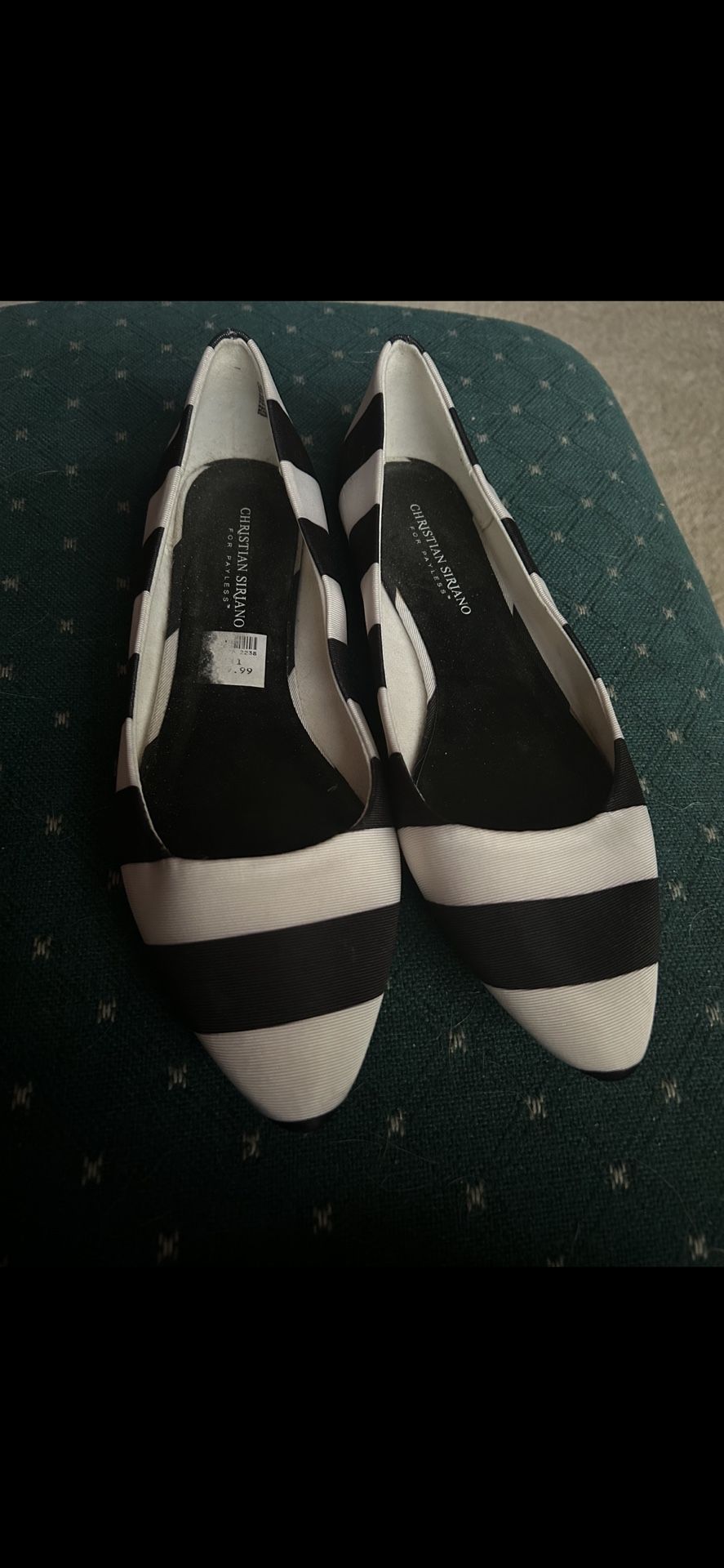 Women’s Size 11 Shoes Black White Flats New