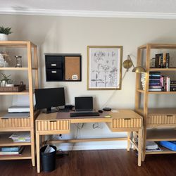 Desk With Two Bookshelves