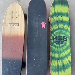 3 Used Skateboards