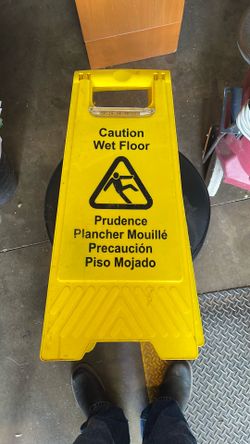 Caution wet floor sign